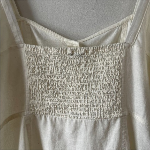 NWT Madewell Linen Blend White Puff Sleeve Mini Dress Size 14 - Picture 7 of 13